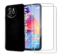 KZIOACSH Coque pour Blackview Shark 8 + 2 Pièces Protection écran, Anti-Chocs Anti-Rayure Black Souple Forte Protection TPU Cover Case Etui Bumper,Noir