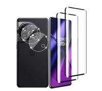 Kziwii 2+2 pièces Verre trempé Compatible avec ONEPLUS 11 avec 2 Pièces Protection Ecran et 2 Pièces Caméra Arrière Protecteur Ultra Claire, sans Bulles, Dureté 9H pour ONEPLUS 11