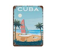 KZIWQ Affiche de voyage rétro vintage en métal, La Havane, Cuba, Pub, Club, Café, Bar, Décoration murale, 15 x 30 cm