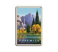 KZIWQ Affiche de voyage vintage Yosemite Park Golden Vista, affiche rétro en métal, peinture sur fer rétro pour bar, caverne, café, famille, garage, affiche, décoration murale, 30 x 40 cm