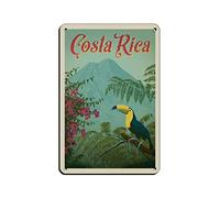 KZIWQ Panneaux en métal Costa Rica Drôle Voyage Étain Signes Bar Café Maison Chambre Art Plaque Murale Décor Cadeau Extérieur Intérieur 15x30cm