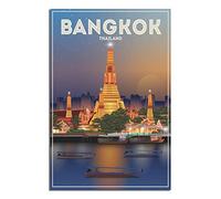 KZIWQ Plaque en métal Bangkok Thaïlande Plaque en métal vintage rustique Décor Cave Café Bar Chambre Maison Décoration murale 20x30cm