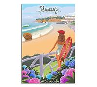 KZIWQ Plaque en métal de style Pays Basque, plaque de voyage en étain, décoration murale vintage pour la maison, la cuisine, le bar, la terrasse, la grotte, décoration amusante 30 x 40 cm