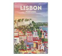 KZIWQ Plaque en métal Lisbonne Plaque en métal vintage rustique Décor Cave Café Bar Chambre Maison Décoration murale 15x30cm