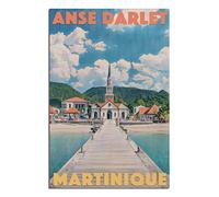 KZIWQ Plaque en métal Martinique française ANSE D'ARLET Décoration vintage Maison Cuisine Bar Café Club Cave Décoration murale Rétro Voyage Plaque en étain 15x30cm