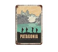 KZIWQ Plaque en métal Patagonia Argentine_Chili Décoration vintage Art Panneau pour la maison Cuisine Bar Café Club Cave Décoration murale Rétro Voyage Panneau 30x40cm