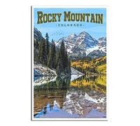 KZIWQ Plaque en métal Rocky Mountain National Park Colorado Vintage Travel Tin Sign Vintage Bar Kitchen Garage Cave Home Wall Funny Decor Rétro Tin Sign 15x30cm