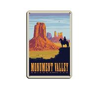 KZIWQ Plaques en métal Monument Valley Plaques de voyage en métal Décoration murale pour café, bar, pub, maison 15 x 30 cm