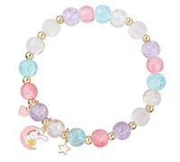 KZL Bracelets extensibles en perles pour femme - Joli bracelet à breloques en émail - Lapin - Cœur - Étoile - Panier de Pâques - Avec carte - Cadeau de vacances, 4.8cm, Résine, Agate