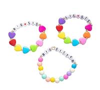 KZL Y2K Jewelry Bracelet extensible avec perles et cœurs colorés pour femme, 4.8cm, Résine, Agate