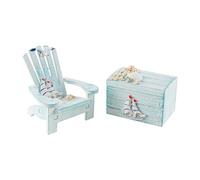 Kznifmk 1 Ensemble de Mini Chaise de Plage Miniature Meubles Miniatures de Table Miniatures Chaise Miniature Décoration Chaise C