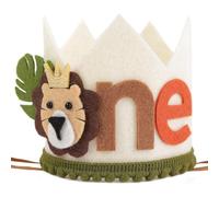 Kznifmk 1 Un Enfants Avocat Vert Lion Anniversaire Couronne Fête de Blanc Non Tissé C