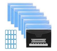 Kznifmk 10 Pièces Sac de Rangement pour Tampons et Matrices et Feuille Magnétique, Ensemble de Rangement pour Matrices de Découpe, Scrapbooking, Stockage de Matrices Artisanales Bleues