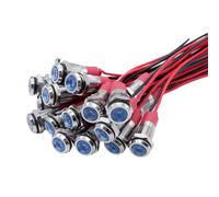 Kznifmk 20 Pièces 6 mm en Métal LED Voyant D'Avertissement Lampe de Signalisation Pilote à Bord des Lumières D'Affichage avec 3 V Bleu