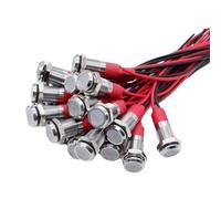 Kznifmk 20 Pièces 6 mm en Métal LED Voyant D'Avertissement Lampe de Signalisation Pilote à Bord des Lumières D'Affichage avec 3 V Blanc