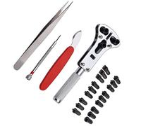 Kznifmk 22 Pièces Kit de Réparation de Montre Horloger Dissolvant de Boîtier Arrière Ouvreur Lien Broche Montre Piles Outil de Redimensionnement Outil de Réparation de Montre