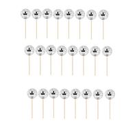 Kznifmk 24 PCS Disco Ball Cupcake Toppers Disco Ball Cupcake Picks Réfléchissant Mirror Ball Cake Toppers Décorations Disco Facile à Installer Facile à Utiliser Argent