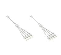 Kznifmk 2X Câble D'Extension 5V 3 Broches pour Carte Mère D'Ordinateur 1 Point 4 Hub Cable Connection Extension ARGB Splitter, Blanc