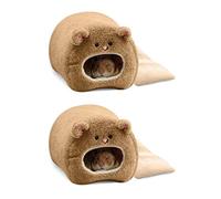 Kznifmk 2X Cage Suspendue Chaude d'hiver pour Les Rats et Le Hamster Hamac Mignon Maison d'ours avec Tapis de lit