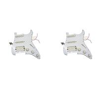 Kznifmk 2X Garde Du Corps de Guitare Électrique Assemblés de Plaque à Gratter Précâblés Chargés 11 Trous Ssh Blanc