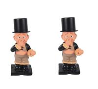 Kznifmk 2X Résine Butler Forme Mignon Vieux Garçons Statue Décor Tissu Stand Rack Sculpture pour Toilette