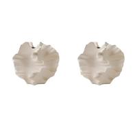 Kznifmk 2X Vase Corail Art Nordique RéCipient pour Fleur Herbe de Pampa Vase Salon Table Centres de Table DéCor Blanc CrèMe A