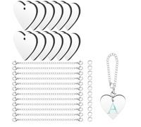 Kznifmk 36 Pièces de Breloques de Sublimation pour Tasse, Nom, Identification, pour Gobelet, MDF, Simple Face, Vierges de Sublimation, en Vrac, Cœur