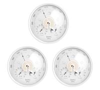 Kznifmk 3X HygromèTre IntéRieur NuméRique 3 en 1 Tenture Murale ThermomèTre MéTéO BaromèTre DéCoration de Maison 132MM Utilisation pour un Environnement DifféRent (Blanc, Taille Unique)