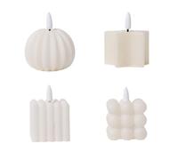 Kznifmk 4 Bougies Citrouille à Piles Mignonnes pour Enfants, Mini Bougies Citrouille sans Flamme, Bougie Citrouille LED