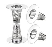 Kznifmk 4 Pièces Crépines de Vidange D'Évier de Salle de Bain pour Trou de Vidange de 1,2 à 1,6 Pouces, Couvercle de Vidange de Baignoire Conique en Acier Inoxydable de 1 Pouce Facile à Utiliser