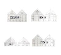 Kznifmk 4 Pièces Règles de Quilting, Modèles de Quilting de Règle de Couture en Acrylique en Forme, Règle de Couture pour L'Artisanat de Bricolage 6-18 Pouces-90 ° Facile à Utiliser