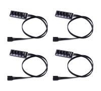 Kznifmk 4pièces 40 cm 1 à 5 4 Broches Molex TX4 PWM Ventilateur CPU HUB RéPartiteur BoîTier PC Chasis Refroidisseur Câble D'Extension Adaptateur ContrôLeur
