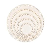 Kznifmk 5 PCS Base de Panier en Bois au Crochet Rond en Bois Coeur Étoile Fond de Panier Tressé Fond de Panier Rond 10/15/20/25/30 cm Point de Croix Vierge Tissé à la Main