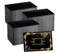 Kznifmk 550 Pièces de Cartes de Visite en Métal Gravant des Plaques D'Aluminium pour L'Artisanat de Feuilles de Métal Polyvalentes de 0,01 Pouce D'Épaisseur, Noir