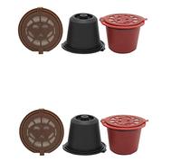 Kznifmk 6 Pièces Capsule Réutilisable Rechargeable pour Machine à Café Capsule Réutilisable Recharge Capsule Vide