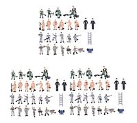Kznifmk 75Pcs 1:87 Figurines Peintes Figures Miniatures des Travailleurs Ferroviaires avec Seau et Echelle