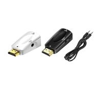Kznifmk Adaptateur vers VGA Convertisseur Audio HD 1080p Transmission Audio avec Convertisseur Audio Jack 3.5mm Noir + Blanc
