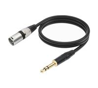 Kznifmk Câble D'Interconnexion de Signal Équilibré 1/4 Pouce vers XLR Mâle 6,35 mm vers Câble de Raccordement XLR Câble Symétrique pour Microphone 500 cm