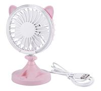 Kznifmk Coloré Mini USB Rechargeable Air de Refroidissement Forme de Chat Ventilateur de Bureau Ventilateur de Voyage Voyage Accueil ÉTudiant Dortoir Ventilateur de Bureau Portable (Rose)