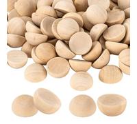 Kznifmk Demi-Boules en Bois de 1 Pouce, 500 Pièces de Demi-Sphères Rondes en Bois Non Finies, Petites Boules Demi-Fendues en Bois Naturel de 25 mm