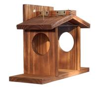 Kznifmk Distributeur de Nourriture pour Écureuils en Bois avec Supports à Maïs pour Jardin, Mangeoire d'hiver pour L'Extérieur à Placer dans la Cour ou Le Jardin