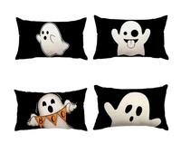 Kznifmk d'oreiller Fantôme d'halloween, Décoration de Salon et de Chambre à Coucher, Housse de Coussin de Canapé, 30 X 50 cm sans Noyau d'oreiller