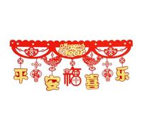 Kznifmk Drapeau Rouge du an Chinois 2024 Fête du du Dragon Chine Décoré Maison Porte- pour Célébrer Installation Facile Facile à Utiliser E