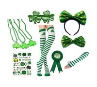 Kznifmk . Ensemble D'Accessoires de Costume de la Saint- pour Femmes, Chaussettes, Lunettes, Autocollants, Cosplay pour Décoration de Fête, Facile à Utiliser