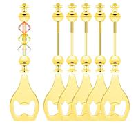 Kznifmk Ensemble de 6 Ouvreurs de Bouteille à Perles avec Kit de Perles, Ouvre-Bouteille Réutilisable avec Décor, pour Les Barman, Kit de Perles pour Ouvre-Bouteille DIY.