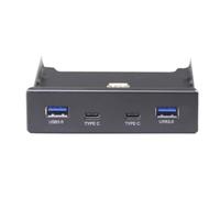 Kznifmk Hub USB Hub USB C Lecteur de Disquette 3,5 Pouces Panneau 2 Ports USB 3.0 + 2 Ports USB 3.1 Type C Connecteur 20 Broches