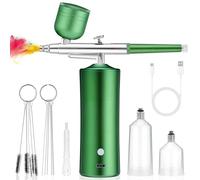 Kznifmk Kit Aérographe avec Compresseur, à Air Non Colmatant avec Buse de 0,3 mm et Ensemble de Pinceaux de Nettoyage pour Maquillage, Nail Art