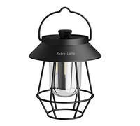 Kznifmk Lampe de Poche à Poignée en Métal Rechargeable Outdoor Hanging Tent Light Black