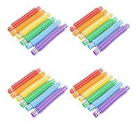 Kznifmk Lot de 24 Tubes LED Télescopiques de 2,9 cm pour Décompression, Éclairage LED pour Tuyau d'eau, Boîte de Couleurs, Bande Bicolore