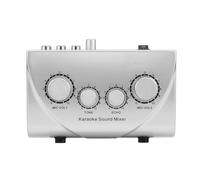 Kznifmk Mélangeur de Son pour Karaoké, Mixeur de Son Portable, Système Audio Professionnel avec Double Entrée pour Micros Karaoké, Prise EU B